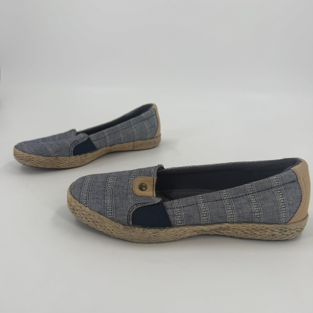 Grasshoppers Ortholite Espadrille Flats Womens Size 6.5M Blue Comfort Slip On